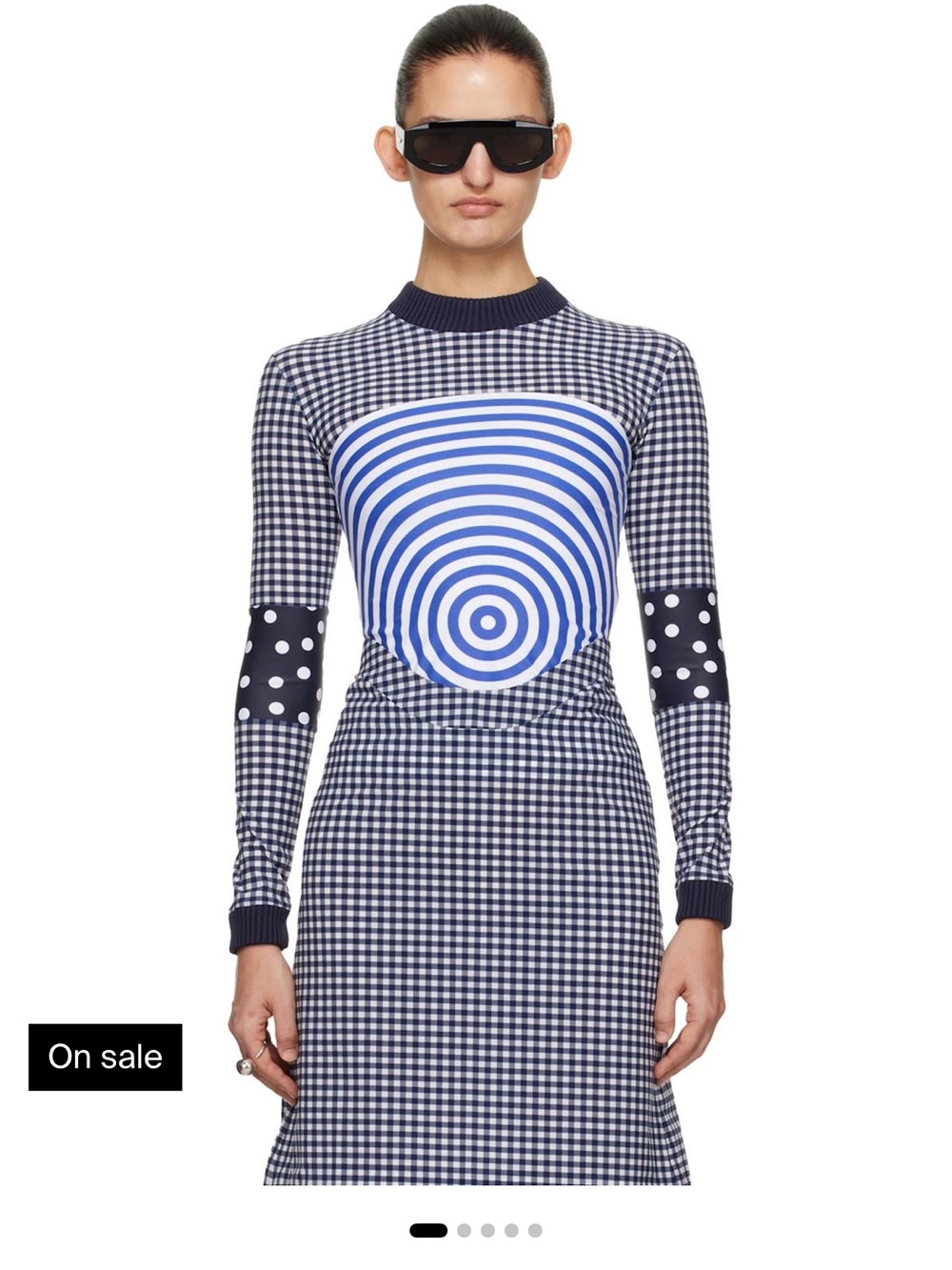 Jean Paul Gaultier Navy, White and Blue Graphic Long Sleeve Top